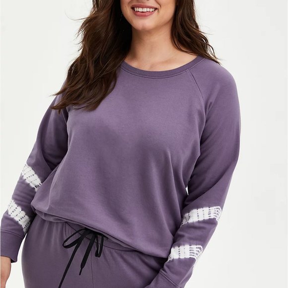 torrid Active Terry Tie Dye Purple Sweatshirt NWOT - Picture 6 of 11